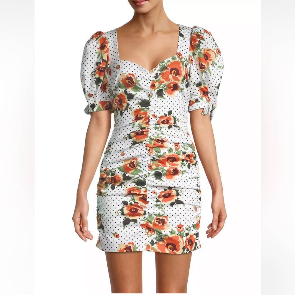 LAVISH ALICE FLORAL RUCHED MINI DRESS - Picture 7 of 7